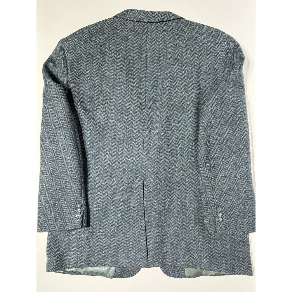 Vintage Kuppenheimer USA 100% Wool Tweed Blazer Gray Blue Stripe ~ Men’s 46R